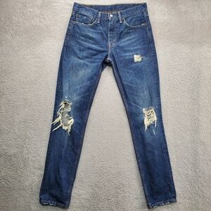 Levis 511 Slim Fit Jeans Mens 32x34 Distressed Medium Wash